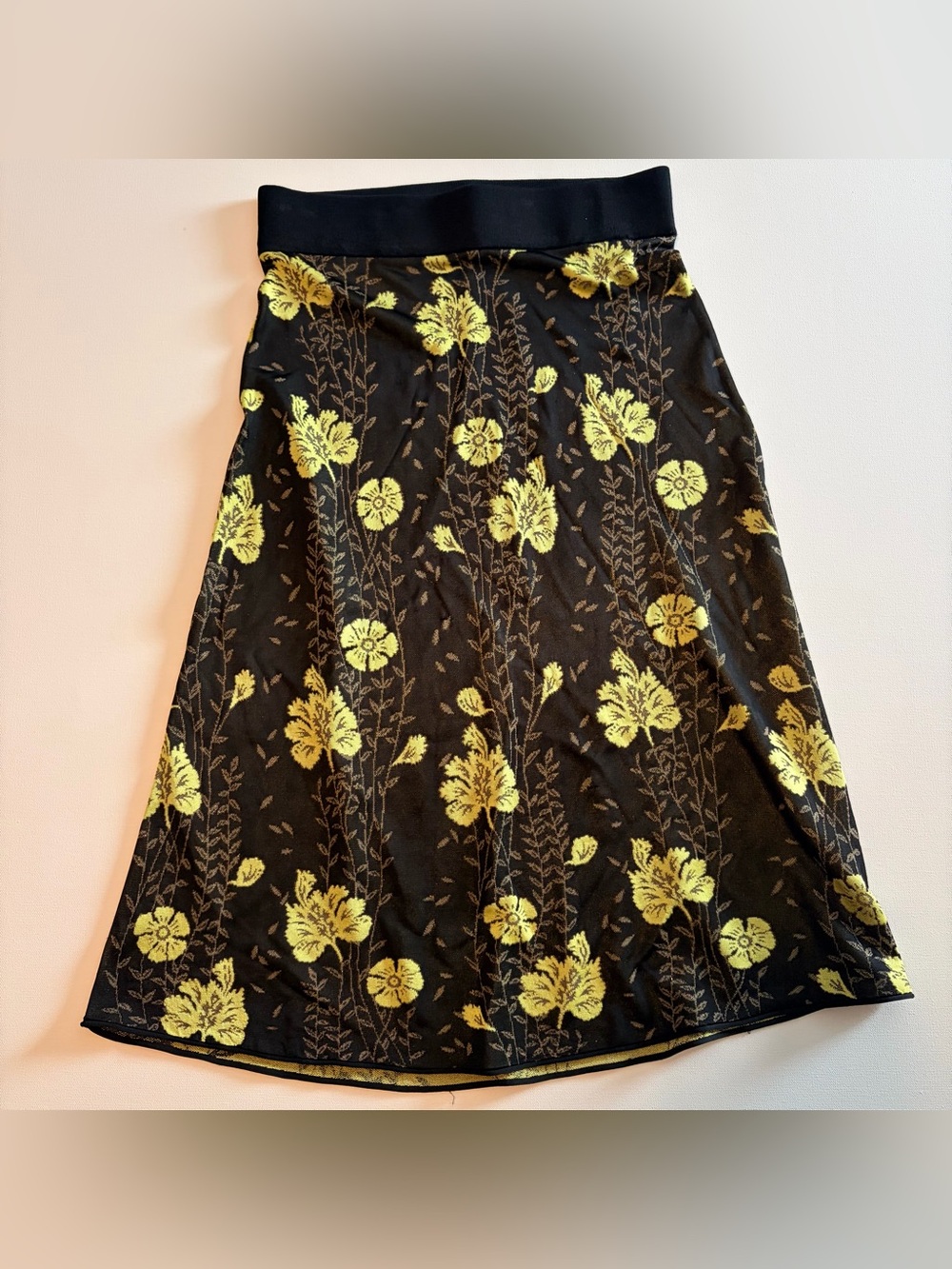 Scotch & Soda Madison Scotch Starwatcher Black A-Line Skirt with Yellow Floral